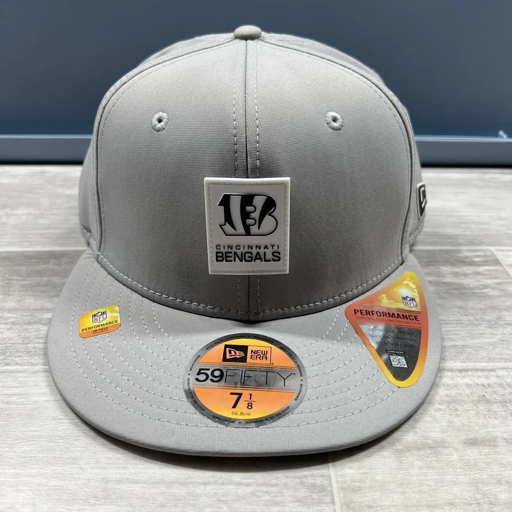 Cincinnati Bengals New Era 2025 NFL Sideline 59FIFTY‎ Fitted Hat Cap Gray 7 1/8